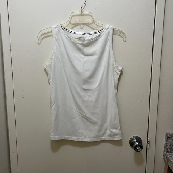 Talbots 100% Pima Cotton Tank Top in Pure Wite - Size Small - Picture 4 of 7